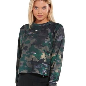 Nike Cropped Camo Print Sweatshirt
